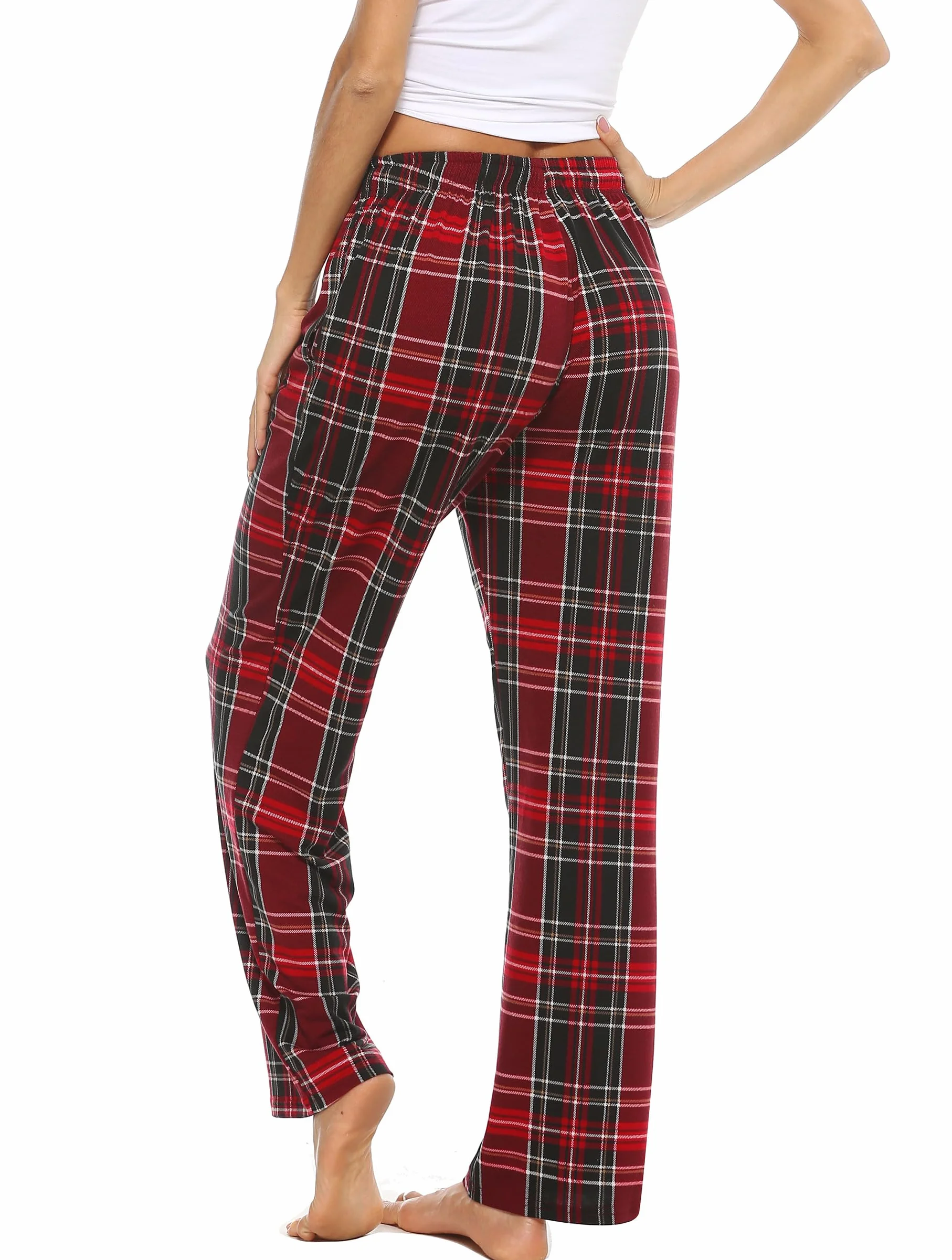 Vlazom Pantaloni Pigiama Donna Pantaloni Donna Flanella Quadri Pantaloni con Coulisse Pantaloni Casa Donna Trousers Plaid Donna