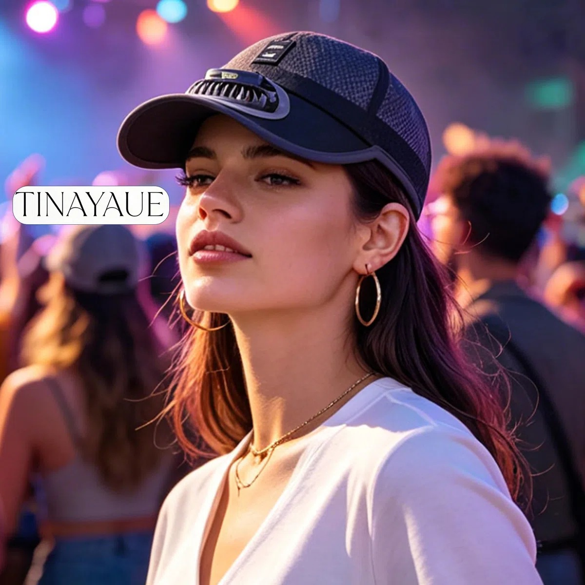 TINAYAUE Cappellino da baseball con ventilatore (solare + USB) + display + 3 velocità | Cappello visiera robusto | Maglia traspirante & stile berretto classico per esterno