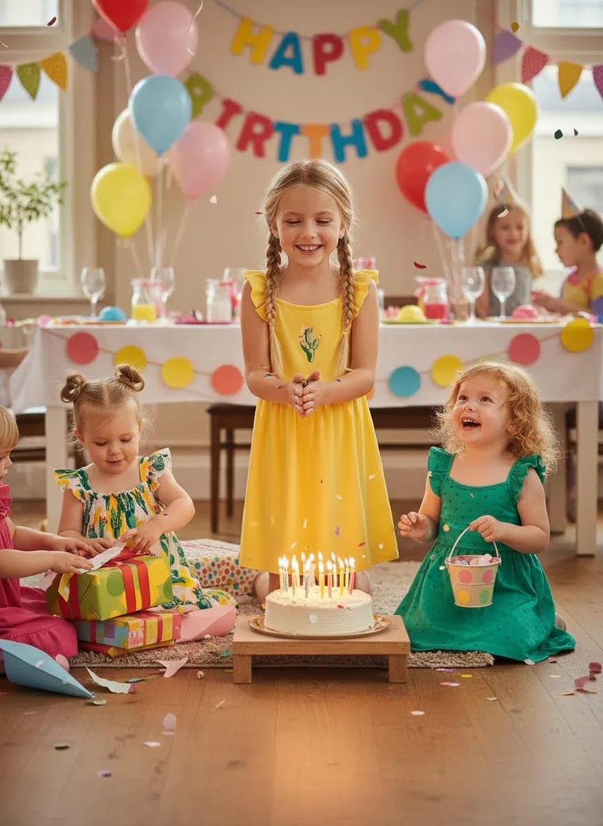 PATPAT Set di Vestiti per Ragazze Confezione da 3 Abiti Estivi Senza Maniche con Volant Abiti da Principessa per Feste di Compleanno, Banchetti e Vacanze, Forma a Trapezio e Lunghezza al Ginocchio