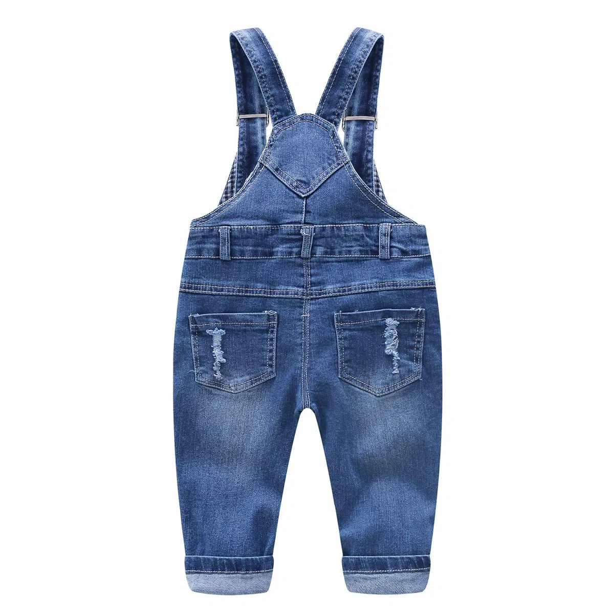 KIDSCOOL SPACE Salopette di Jeans per Neonato e Ragazza,Abbigliamento da Lavoro Carino in Denim Strappato da Bambino