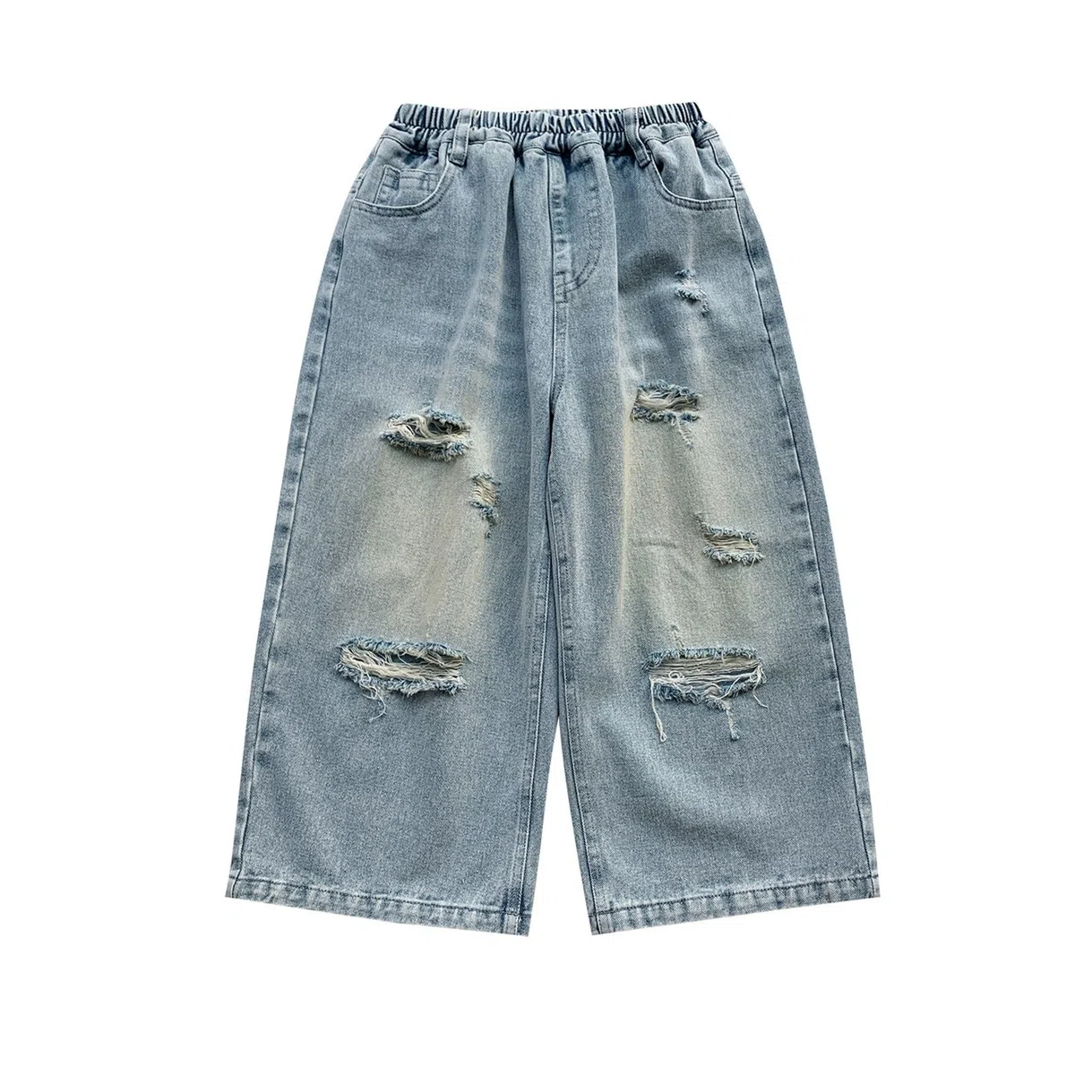 Jeans per bambini e ragazzi, pantaloni cargo in denim, pantaloni larghi, pantaloni in denim, vestibilità larga, pantaloni in denim, per il tempo libero, per attività all'aria aperta