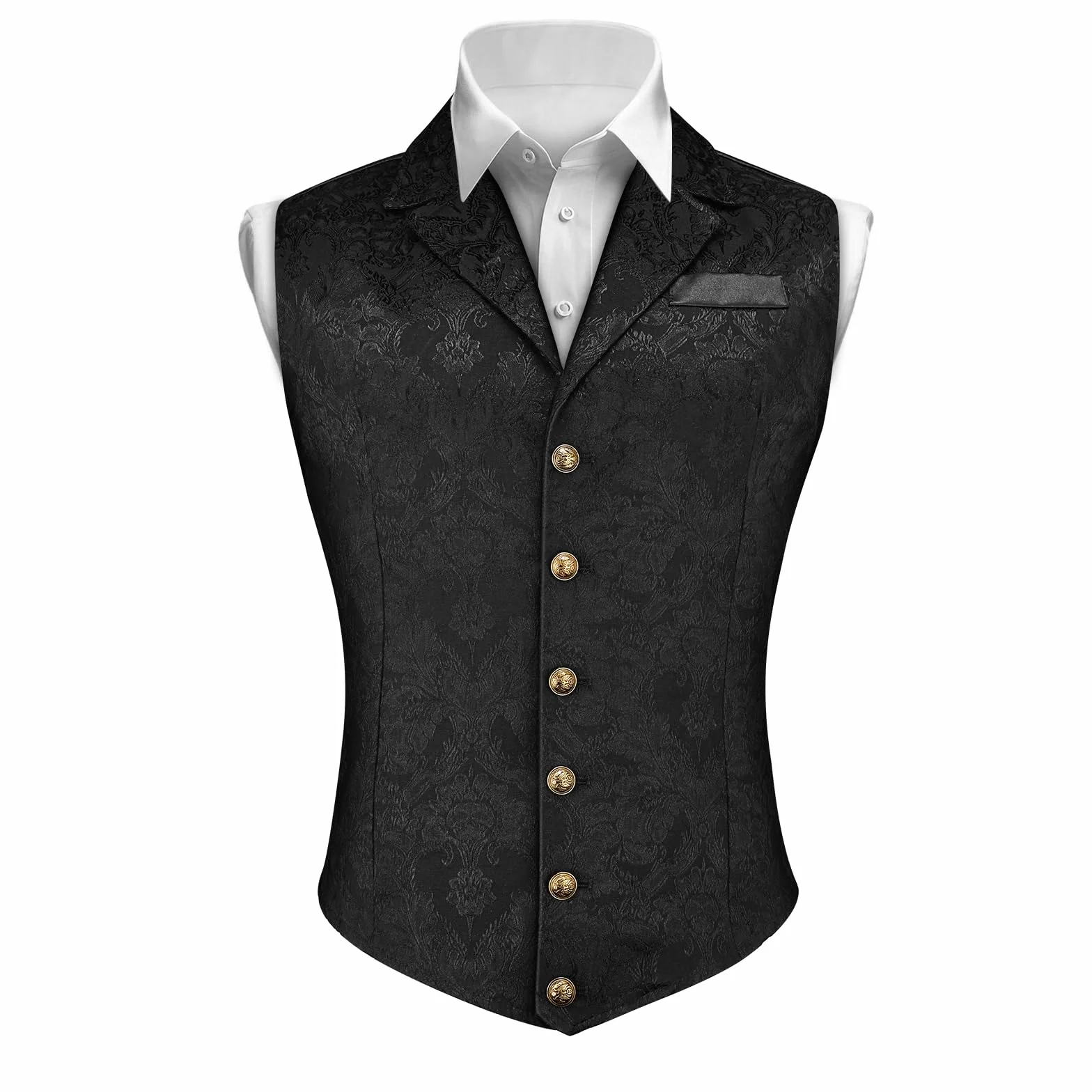 AUYAO Gilet Gotico da Uomo Classico, Formale Gilet Senza Maniche con Scollo a V, Elegante Business Suit Vest per Uomo Festa Sposa Attività Panciotto