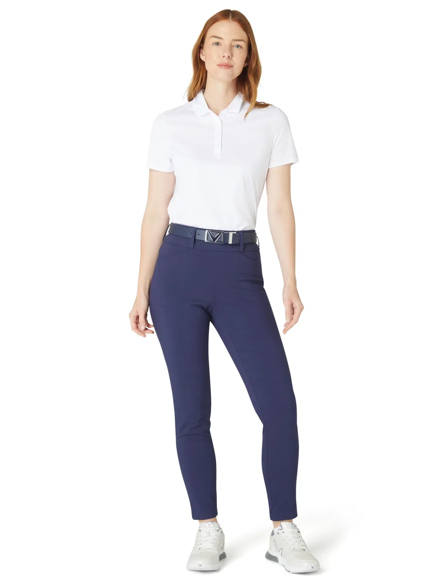 Callaway Apparel - Chev Pull On Pants with Stretch for Women, Pantaloni Senza Lacci Donna