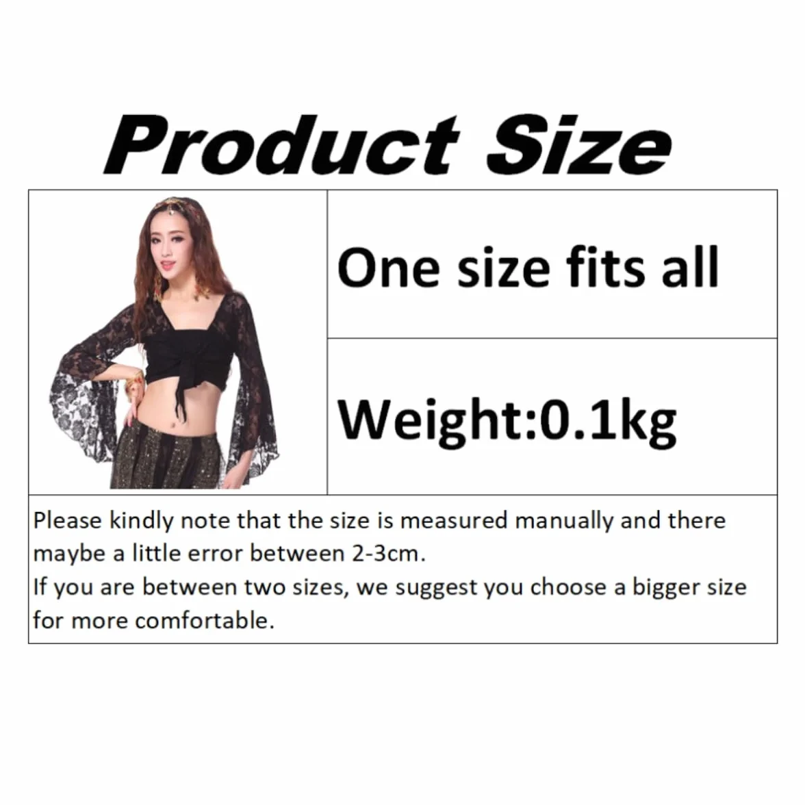 Top da donna per danza del ventre, top avvolgente con maniche svasate a 3/4, top corto con scialle floreale fasciato con nodo per abbigliamento da ballo, top corto con farfalle in pizzo per danza
