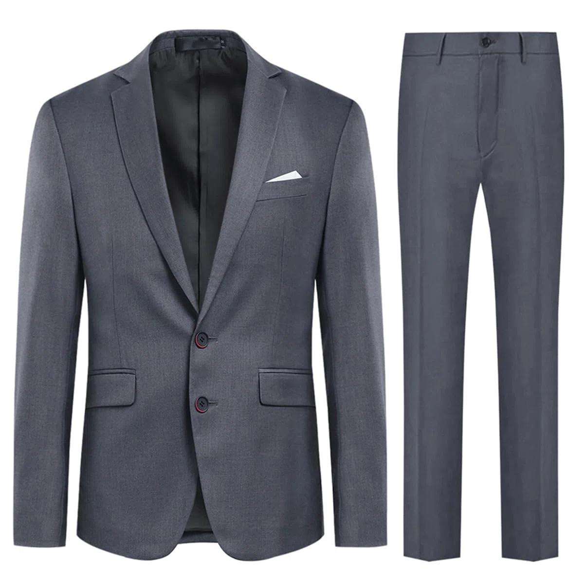 Allthemen Abito da Uomo in 2 Pezzi Tinta Unita Suit con Due Bottoni da Lavoro Business (Blazer + Pantaloni)