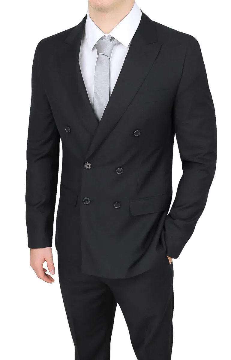 Evoga Completo Abito Uomo Sartoriale Doppiopetto Foderato Vestito Elegante Cerimonia