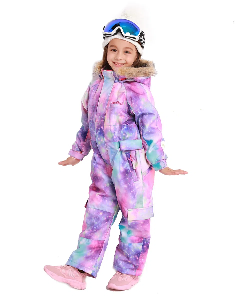 Bluemagic Tute da Neve Bambino e Ragazzi, Tute da Sci Bambine e Ragazze, Tuta da Neve di un Pezzo Bambini Invernale Outdoor Antivento, Calda, Impermeabile e Traspirante, Apertura con Cerniera
