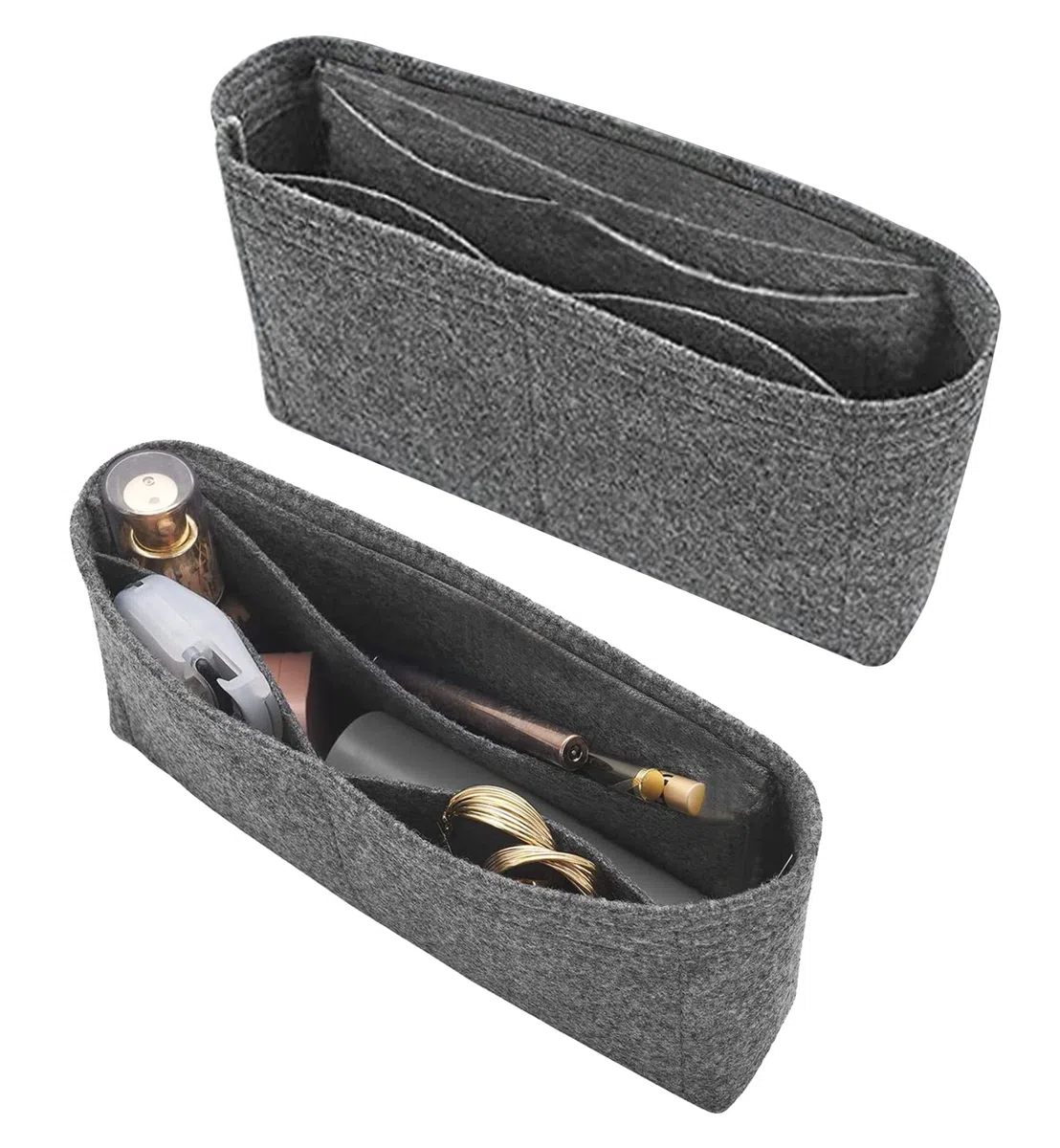 Lckaey Borsa Organizer Inserto per chanel borsa inserto organizer classico patta media borsa organizer senza cerniera 2009lightgray-M