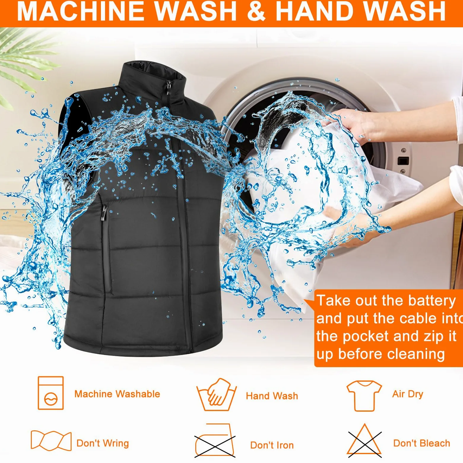 Amiable Gilet Riscaldato Uomo Donna, Giubbotto con Batteria 10000mAh, 8 Zone Di Riscaldamento Giacca Riscaldata per Campeggio Pesca Caccia - M