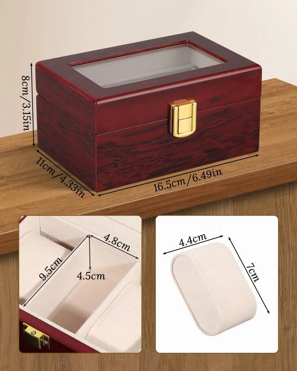 Uten Scatola Porta Orologi Legno 3 Espositore per Gioielli con Scatola Portaoggetti a Griglia con Cinturino per Orologio per Uomo e Donna