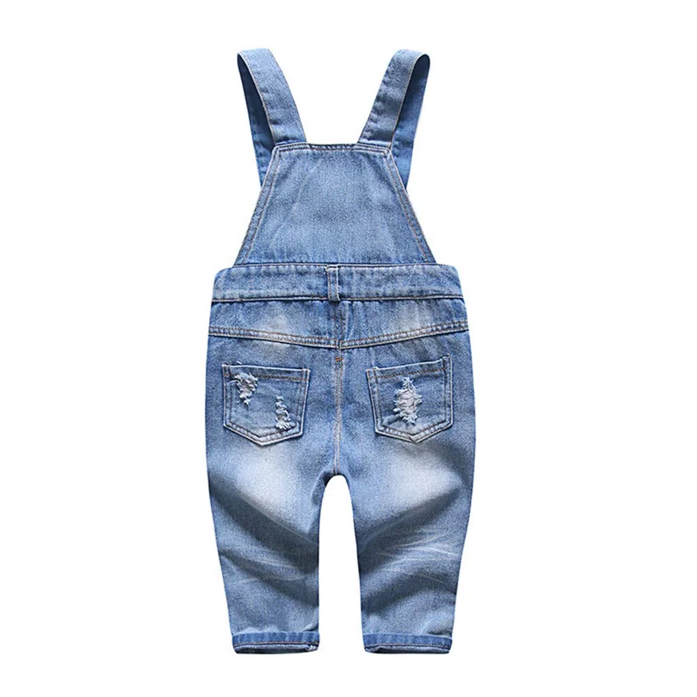 KIDSCOOL SPACE Salopette di Jeans Blu e Nera per Neonati e Bambini/Ragazze, Abbigliamento da Lavoro in Jeans
