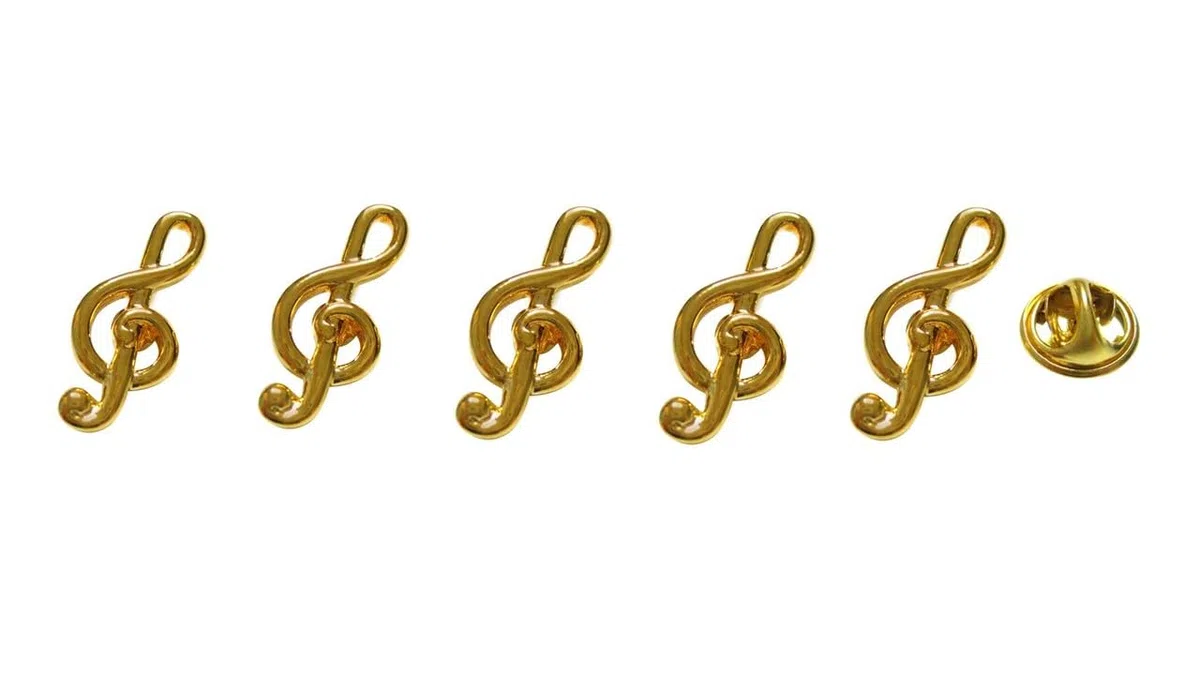 Spilla con chiave di violino e spilla da 5 pezzi