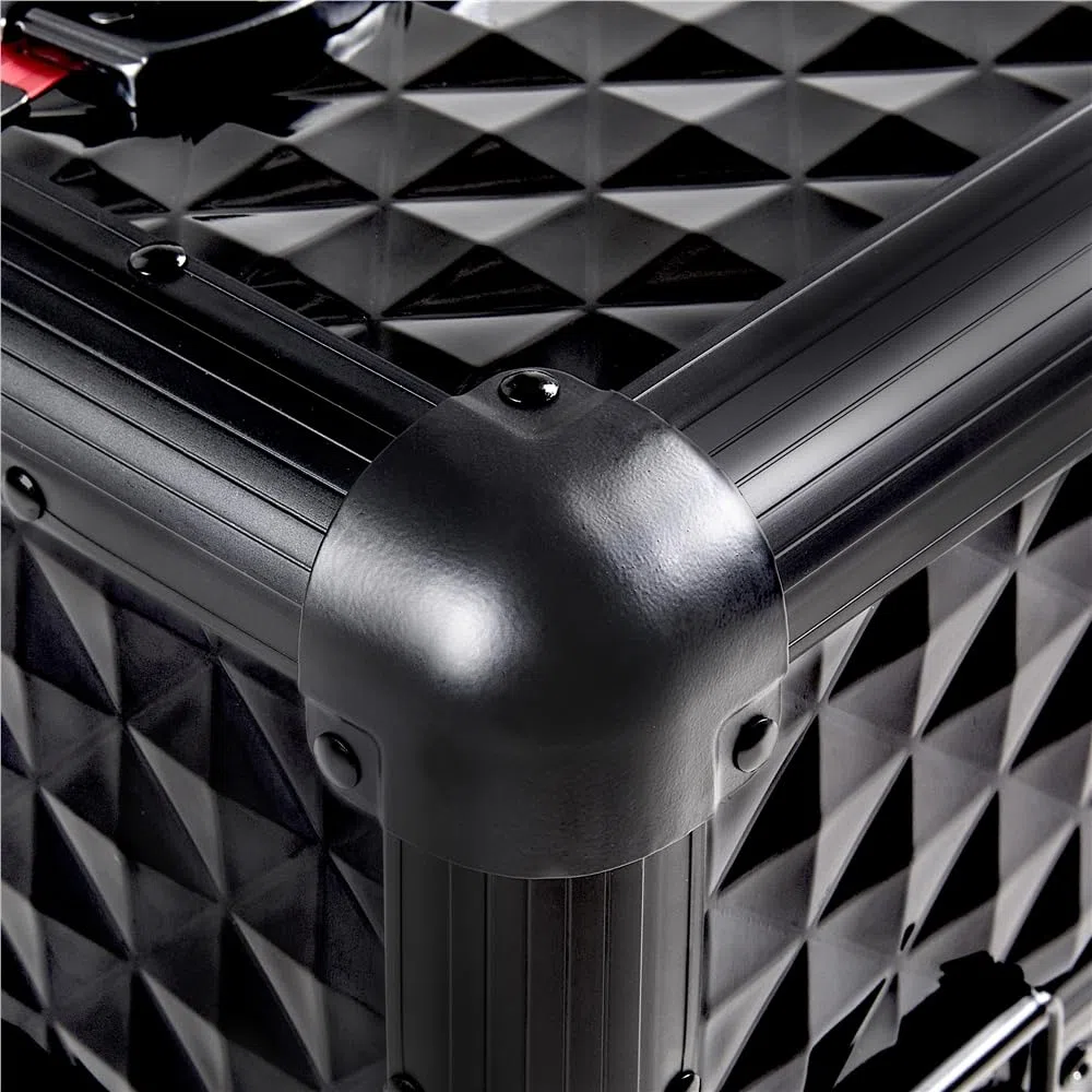 Yaheetech Valigetta Trucchi Trolley Make Up Valigia con 2 Cassetti Ruote Girevoli 360° Beauty Case da Viaggio Rigido Per Estetista Professionale 34,5×24,5×58 cm Nero