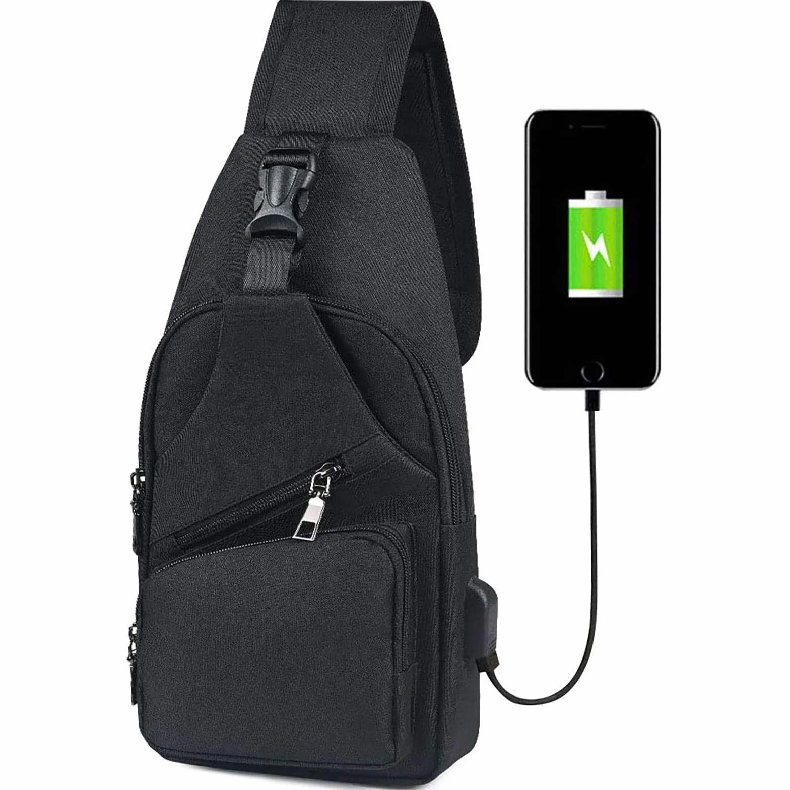 flintronic Zaino Monospalla Sling Bag, Borsa a Spalla Uomo, Borsello Tracolla (includere 1 Cavo USB)