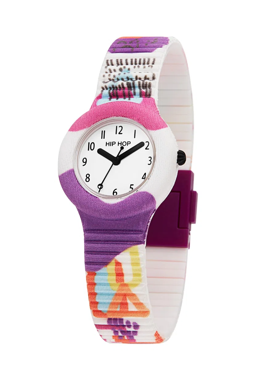 HIP HOP, Collezione Surrealism, Orologio Donna, Cinturino in Morbido Silicone e Pratica Chiusura, Cassa 32 mm, Movimento al Quarzo, Resistente all'Acqua, Lunghezza Regolabile