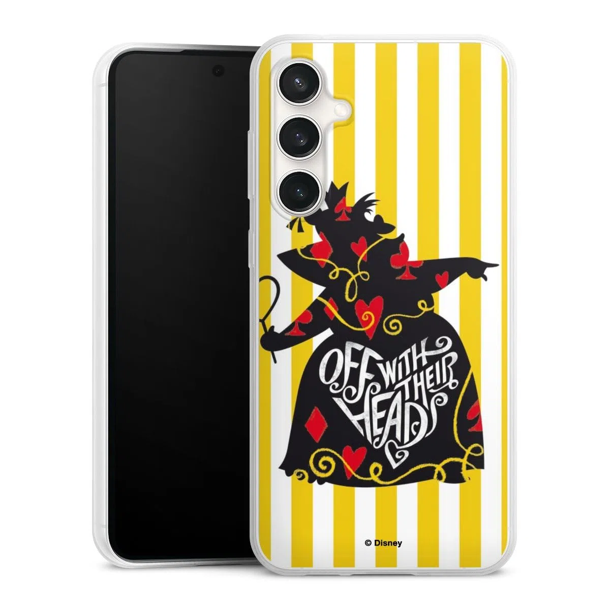 Custodia sottilissima compatibile con Samsung Galaxy S23 FE Custodia per cellulare di silicone trasparente Cover semplice Alice nel paese delle meraviglie Regina di cuori Prodotto ufficiale su licenza