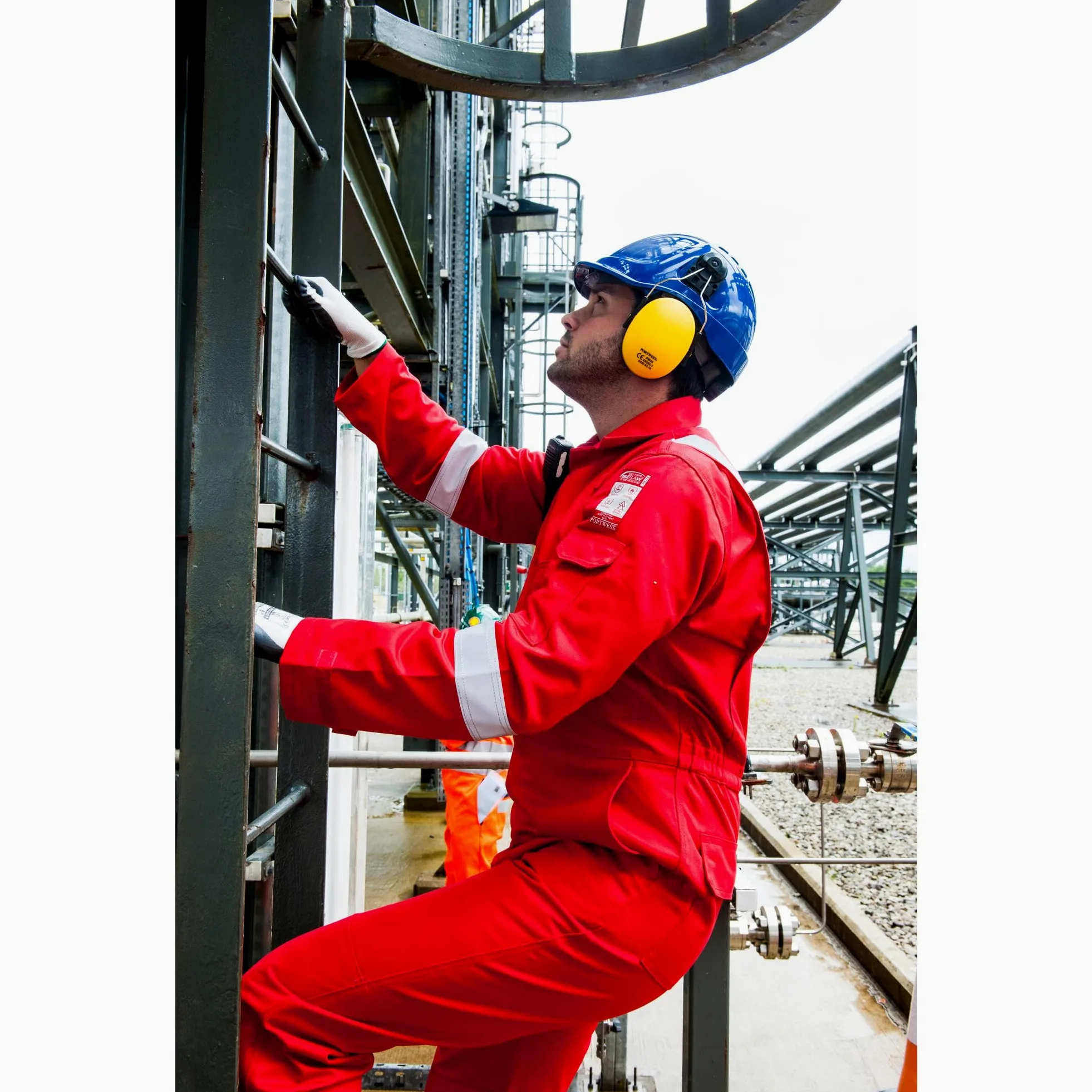 Portwest FR50 Tuta Riflettente Resistente al Fuoco FR Antistatica Antistatica Arc Proof 350g Rosso, XL
