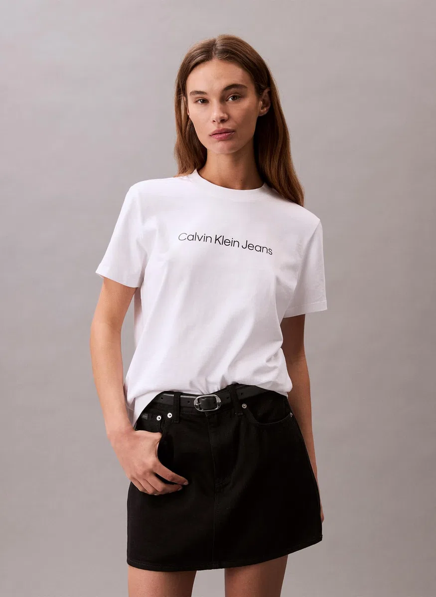 Calvin Klein Donna T-Shirt Maniche Corte Logo Classic Regular Fit