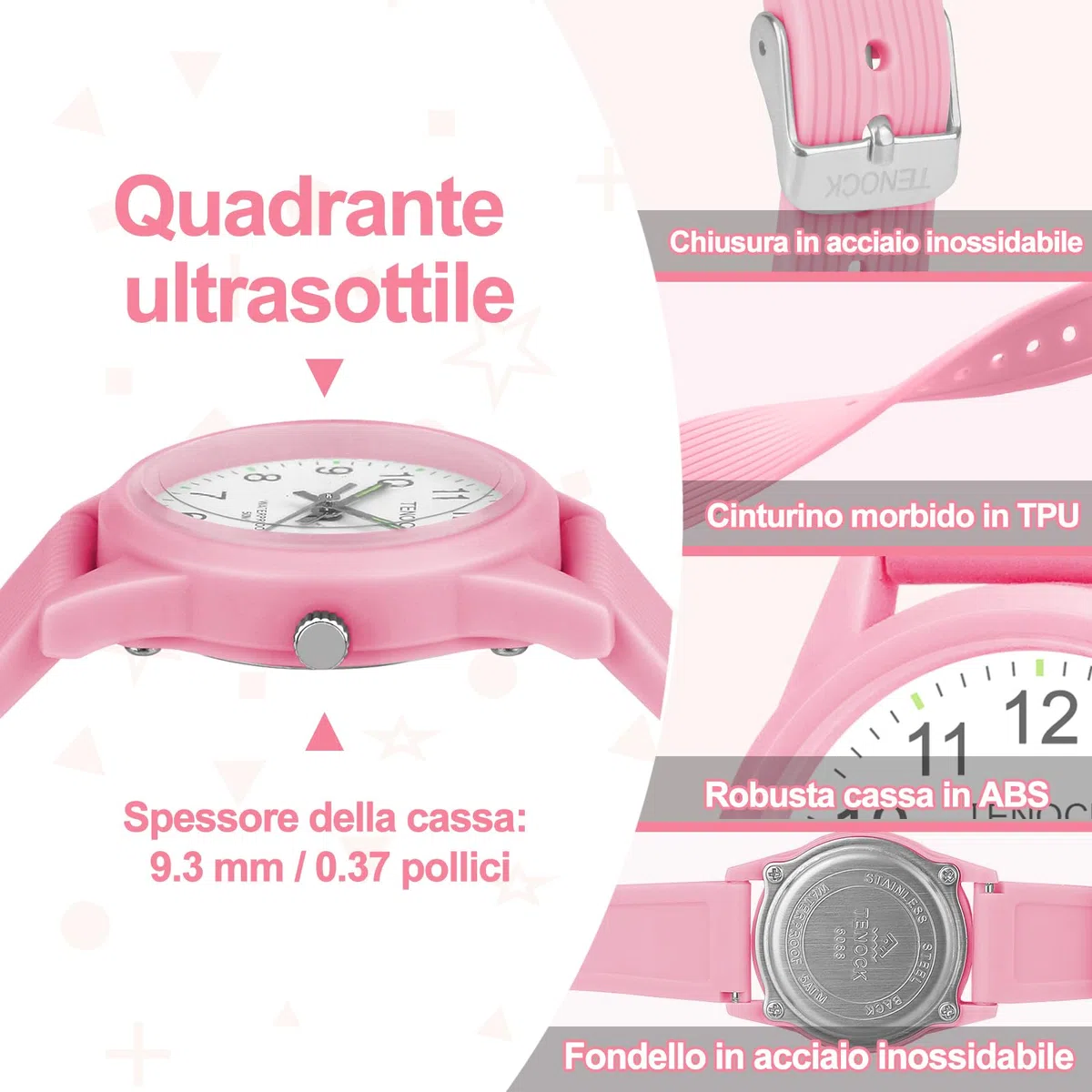 OROLOGI PER BAMBINI PER RAGAZZI RAGAZZE L'APPRENDIMENTO DEL TEMPO 50M IMPERMEABILE OROLOGIO PER BAMBINI FACILE DA LEGGERE PER ETÀ 4-12 BAMBINI GRANDI REGALI DI COMPLEANNO