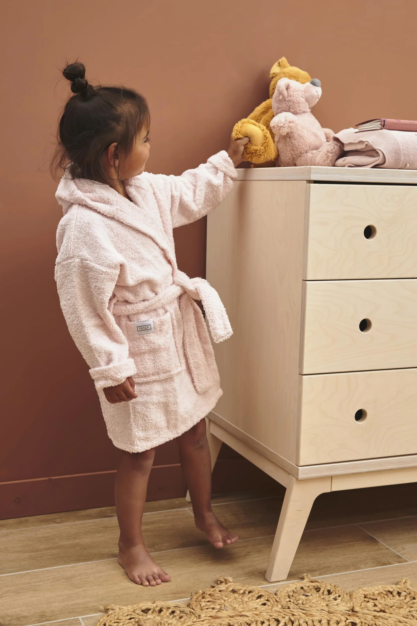 Accappatoio Meyco Baby Uni in spugna (accappatoio per bambini in 100% cotone, meravigliosamente morbido, di alta qualità, assorbente)