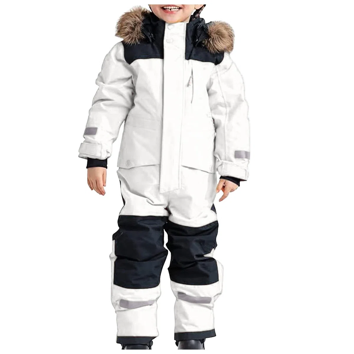 Generisch Tuta da neve per bambini e ragazzi, termica, invernale, calda, da neve, antivento, con tuta rimovibile in softshell