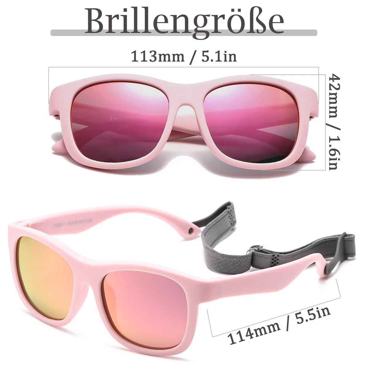 Occhiali da sole per bambini 0-3 anni, occhiali da sole polarizzati bambino per ragazzi ragazze con cinturino