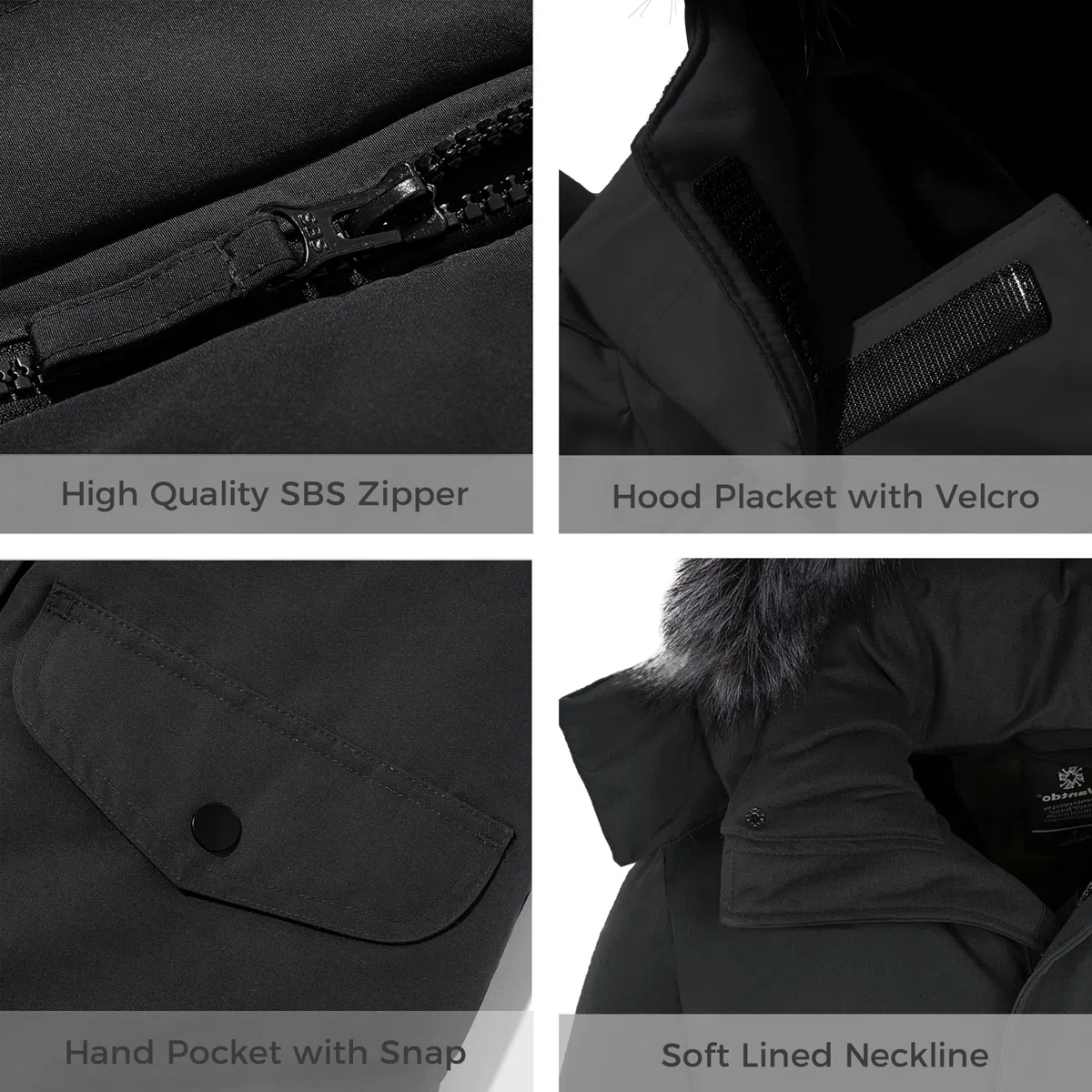 Wantdo Giacca Invernale Imbottita Calda Parka con Pelliccia Sintetica Esterno Giaccone da Lavoro Antivento Giacca Pesante Donna