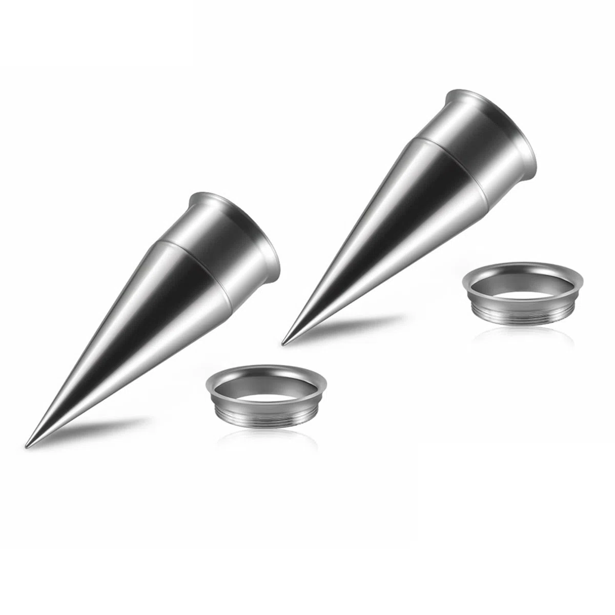 Dilatatore 3mm-20mm Tunnel,Dilatatori Orecchio Acciaio Chirurgico 2 Pezzi Tunnel Orecchie con Cono Tunnel Plug Argento