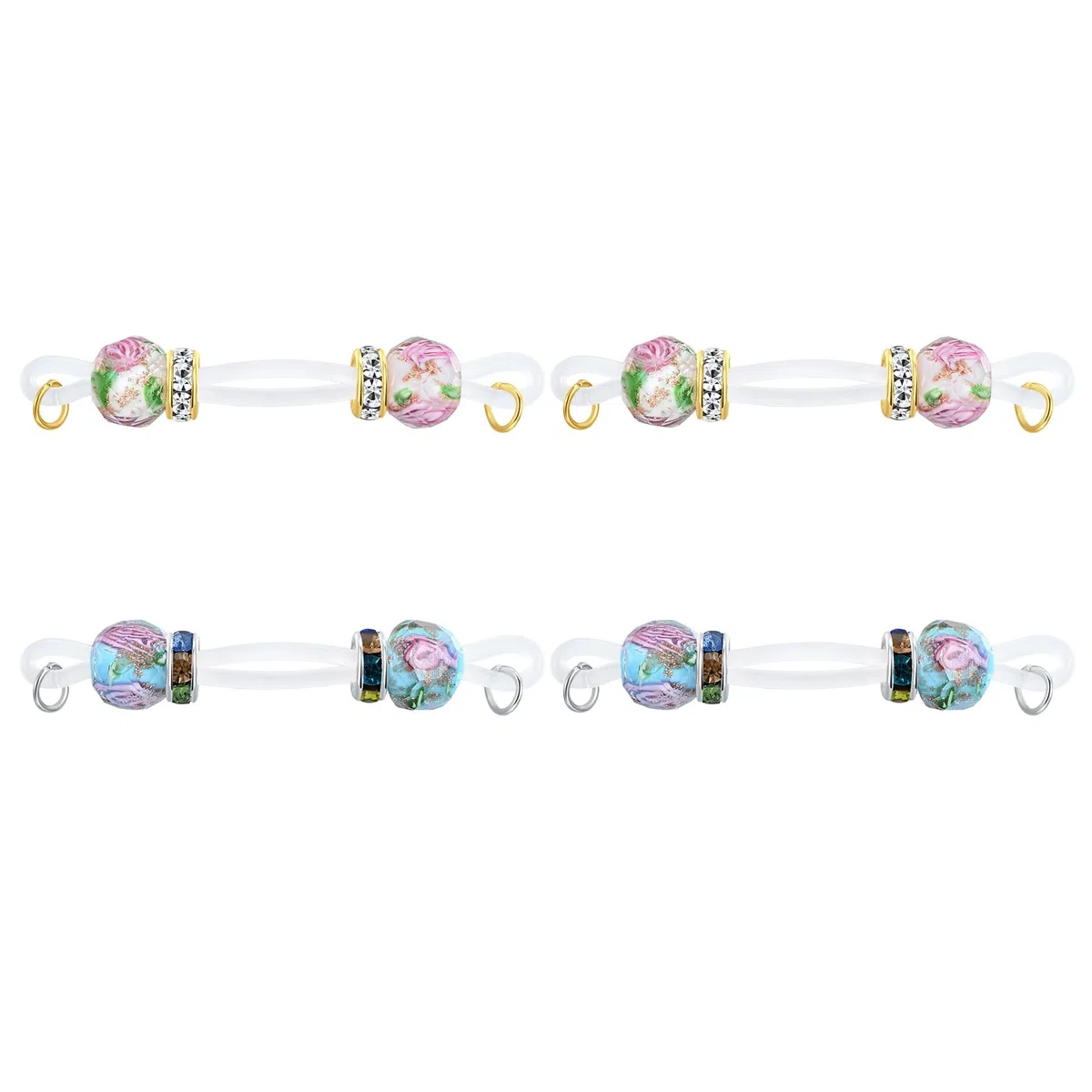Funseedrr 2 Paia Piercing al Capezzolo Finto Silicone Senza Piercing Regolabili con Perline Bilancieri