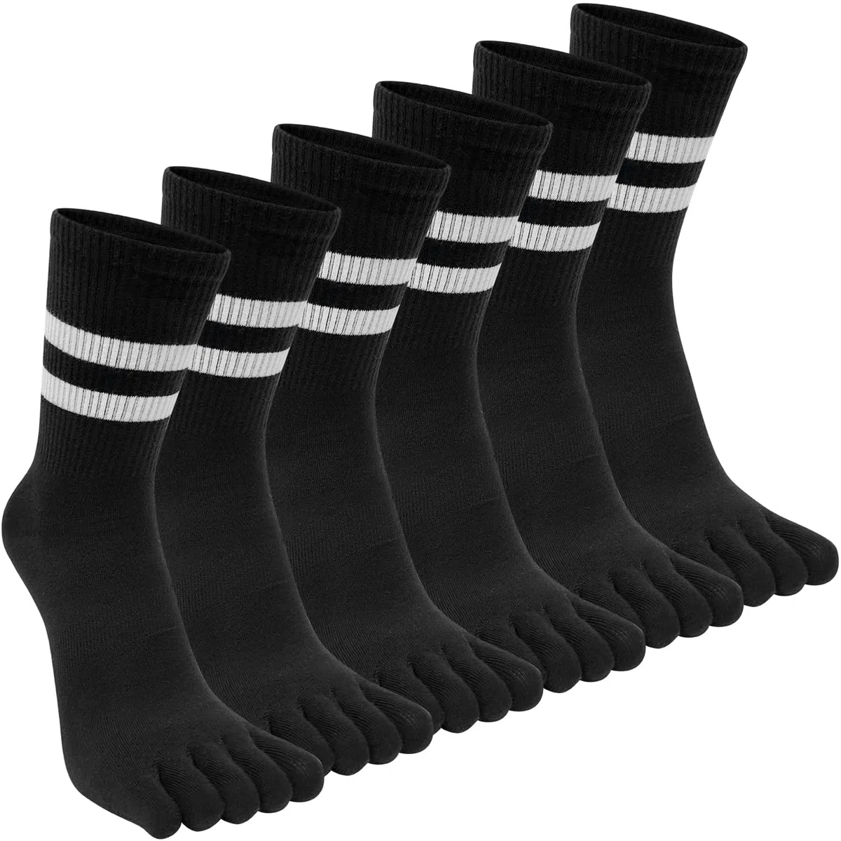 Calzini Donna con Righe Calzini Dita Separate Sportive Calze Fantasia in Cotone Colorato Modello Casual Calze per Usura Quotidiana Casuale Yoga Palestra Corsa Scuola Misurare: 35-40/6 Paia