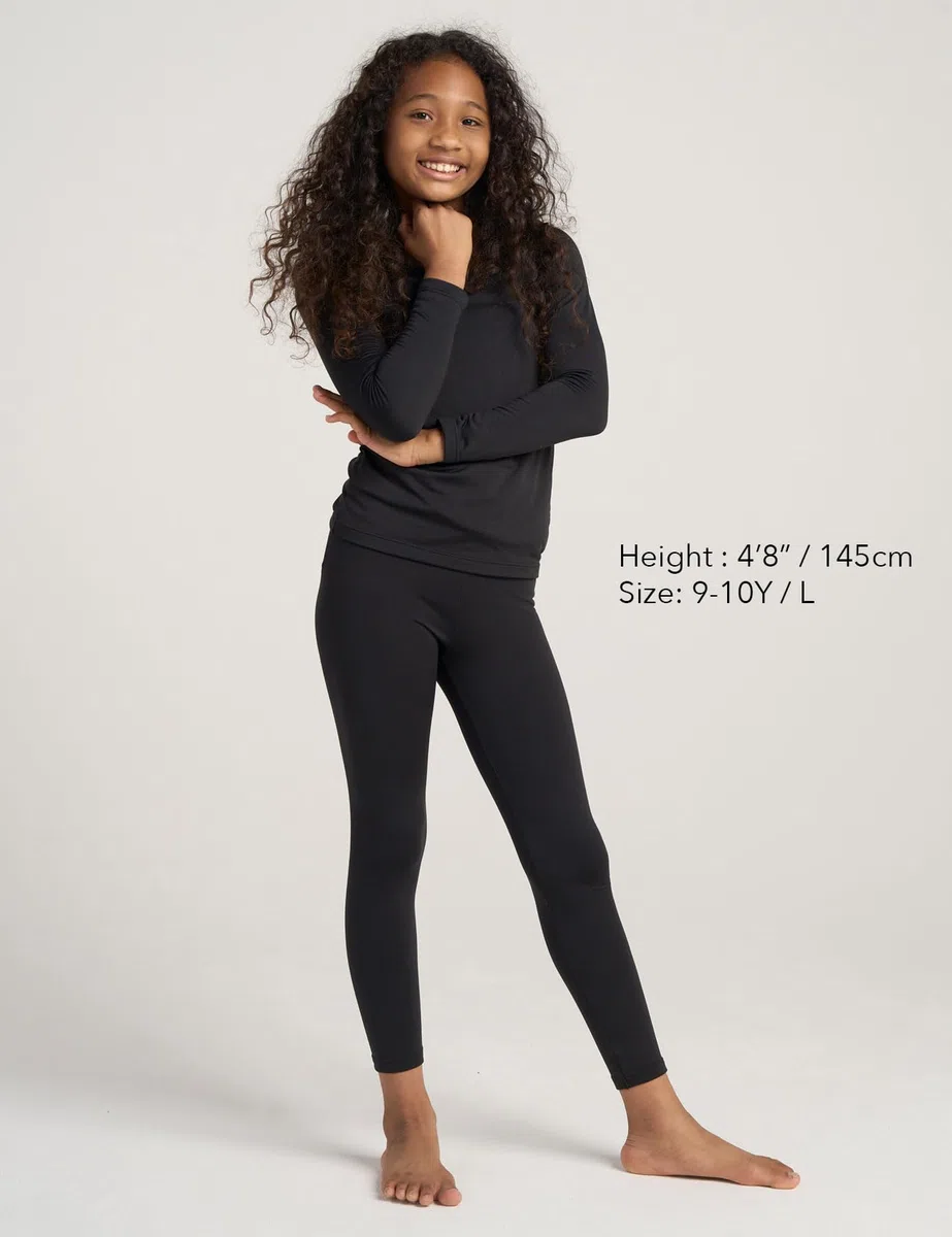 LAPASA Bambina Set Termico Intimo Maglia Manica Lunghe Pantaloni Inverno Strato Base Due Pezzi