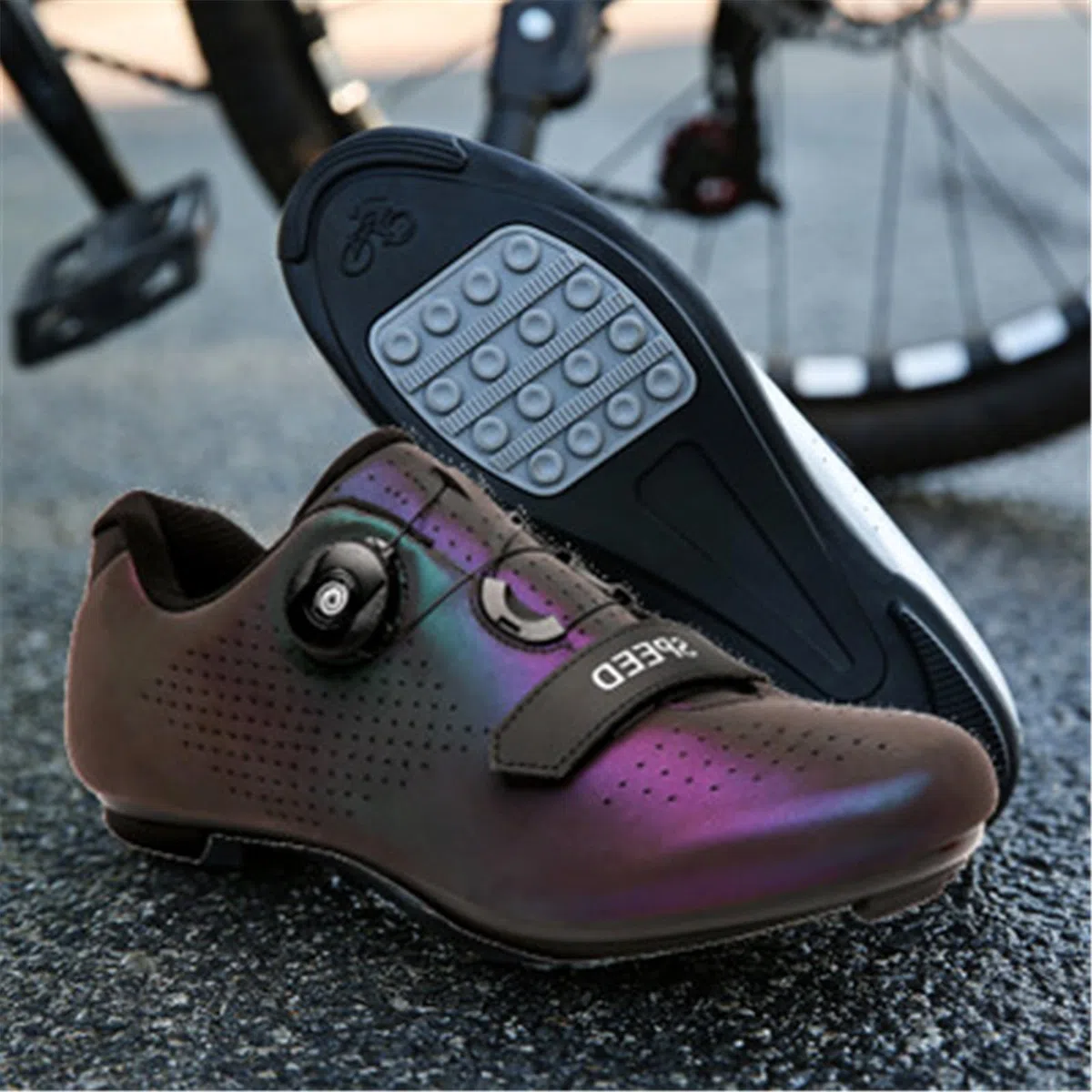 Hixingo Scarpe da Ciclismo Uomo Strada, Donna Scarpe da Strada e Mountain Bike con Suola in Gomma, MTB Scarpe da Bicicletta Scarpe da Equitazione per Interni Antiscivolo e Traspiranti