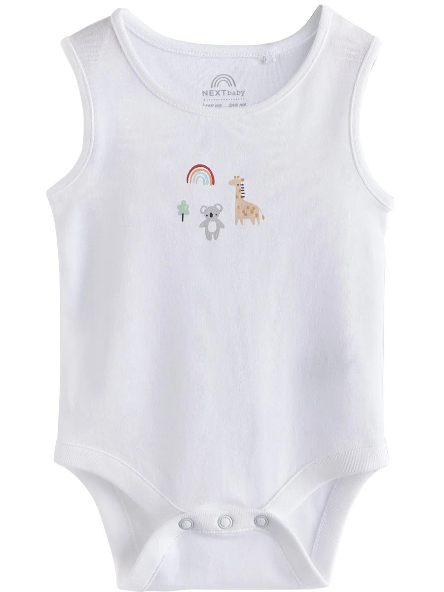 NEXT Unisex Bambino Confezione da 5 body a canotta per neonati