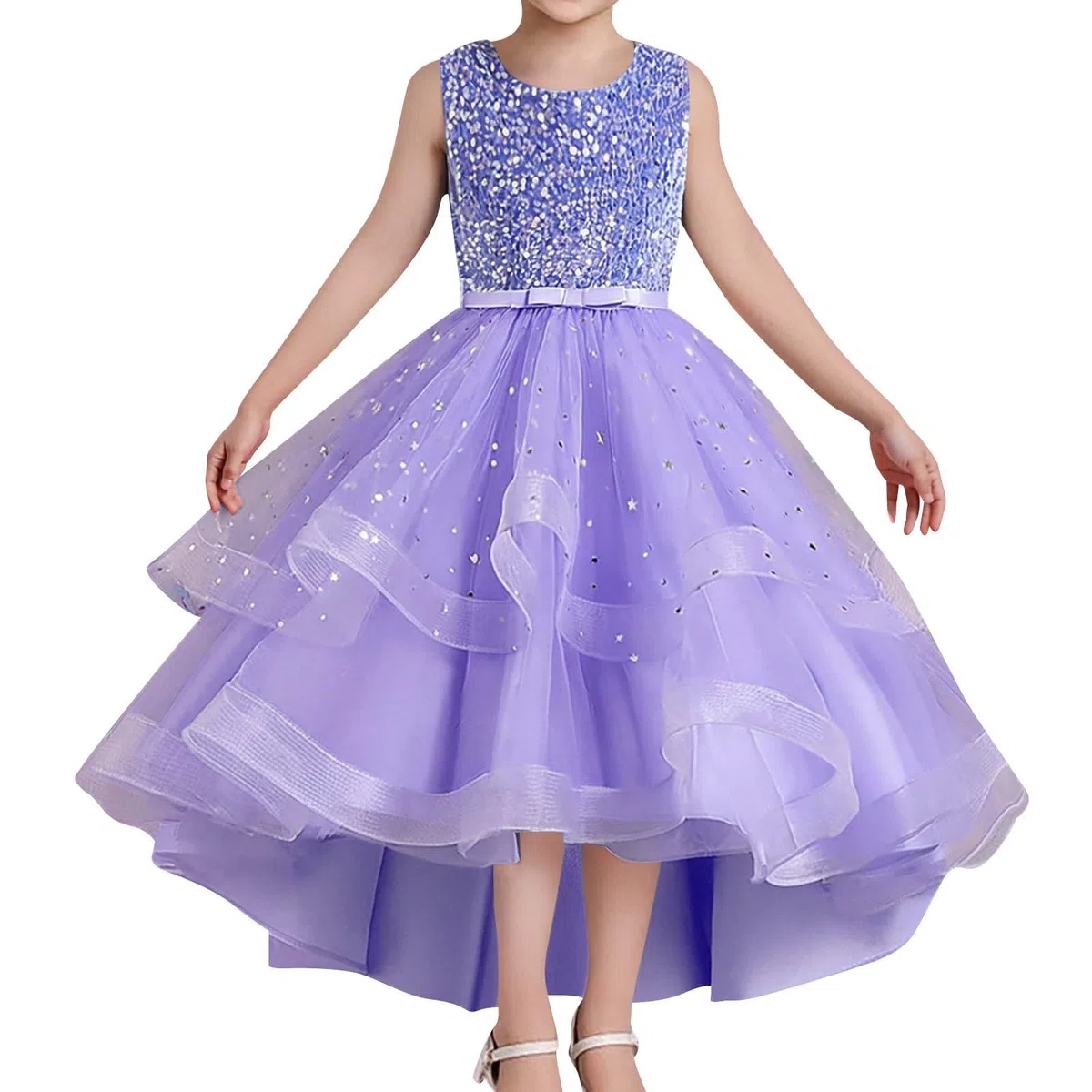 Generico Vestito da Bambina Elegante in Pizzo per Battesimi Matrimoni Feste Ragazze