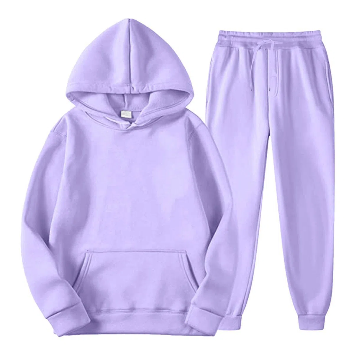 Set di 2 pantaloni della tuta in cotone per ragazze, pantaloni da jogging, felpe con cappuccio in pile, per adolescenti e bambini, tinta unita, felpe, tute, abbigliamento sportivo casual caldo