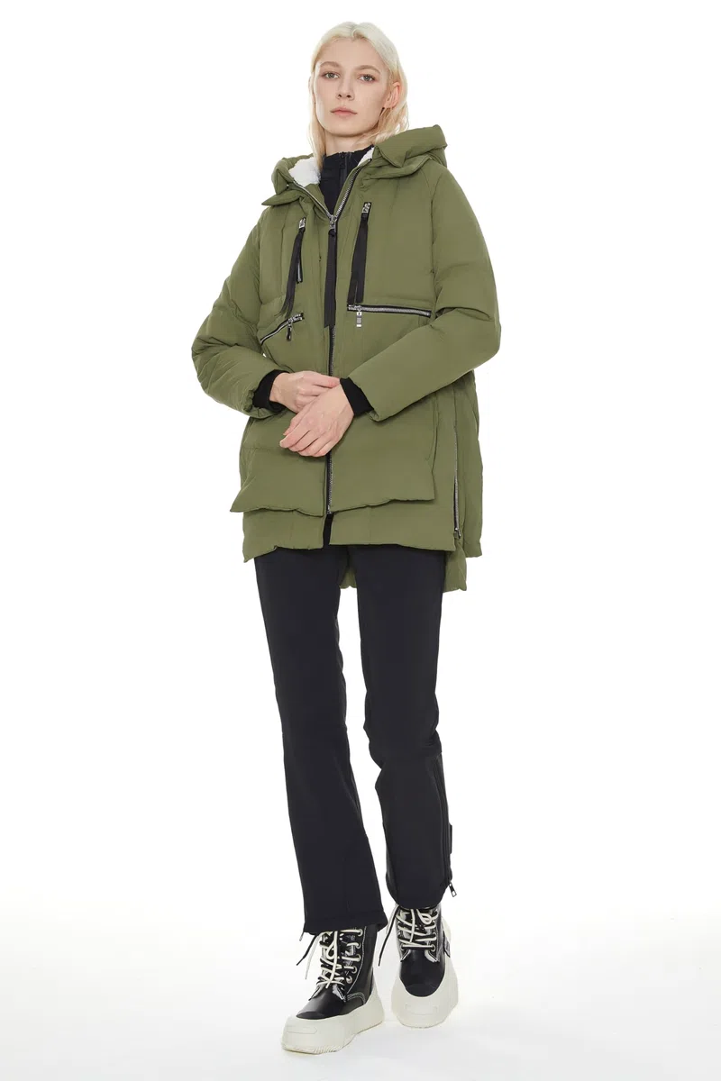 OROLAY Donna Piumino Ispessito Giacca Cappotto Invernale con Cappuccio Piumino Medio Puffer