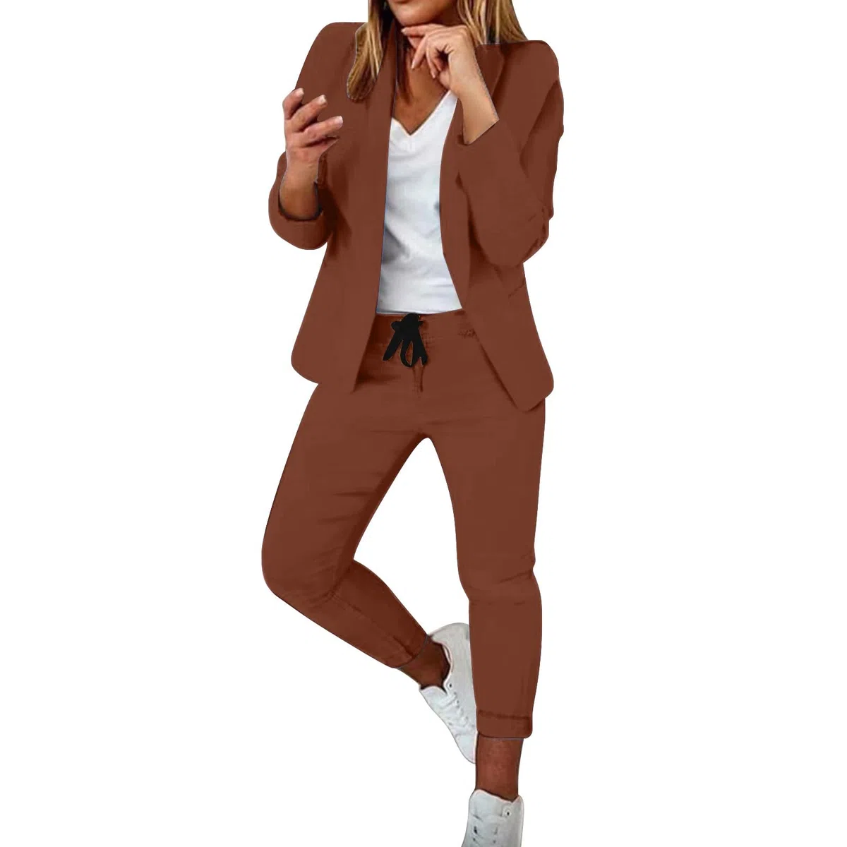 Tailleur Donna Curvy 2 Pezzi Elegante Completo da Donna Maniche Lunghe Ufficio Blazer Leggeri Completi di Pantaloni e Blazer da Cerimonia con Completo Pantalone/Gonna