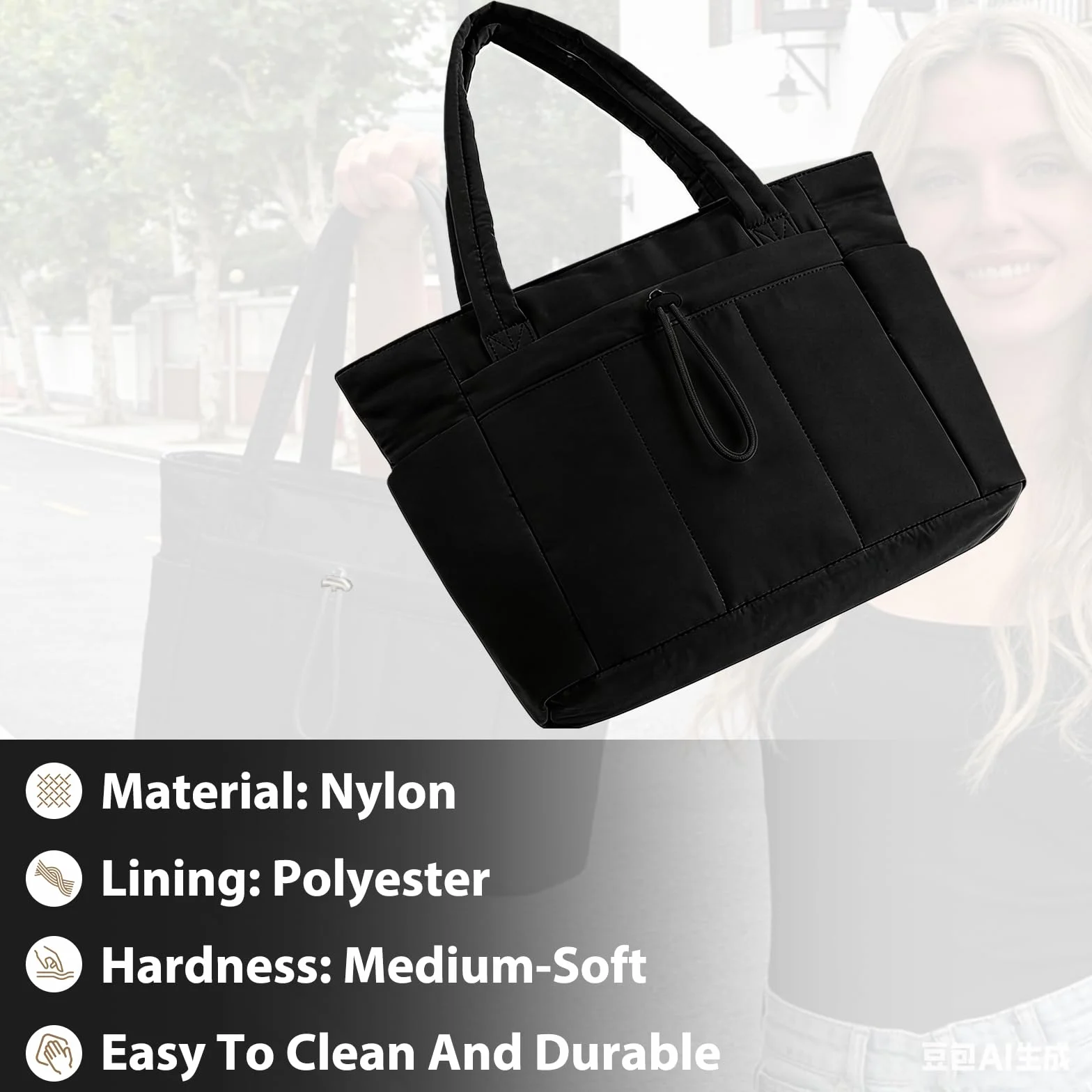 Borsa Organizer Da Viaggio Da Donna, Borsa Tote, Con Scomparto Per Laptop Da 15,6 Pollici e Tasca Per Bottiglia d'Acqua, è La Scelta Perfetta Per Il Lavoro e i Viaggi