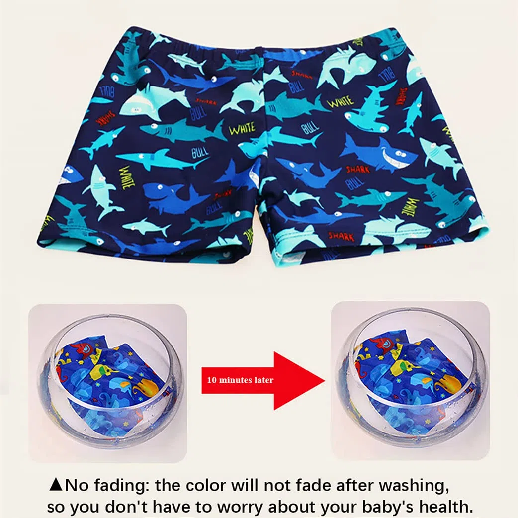 Confezione da 2 pantaloncini da bagno per bambini da 1 a 11 anni, costume da bagno con dinosauro e squalo