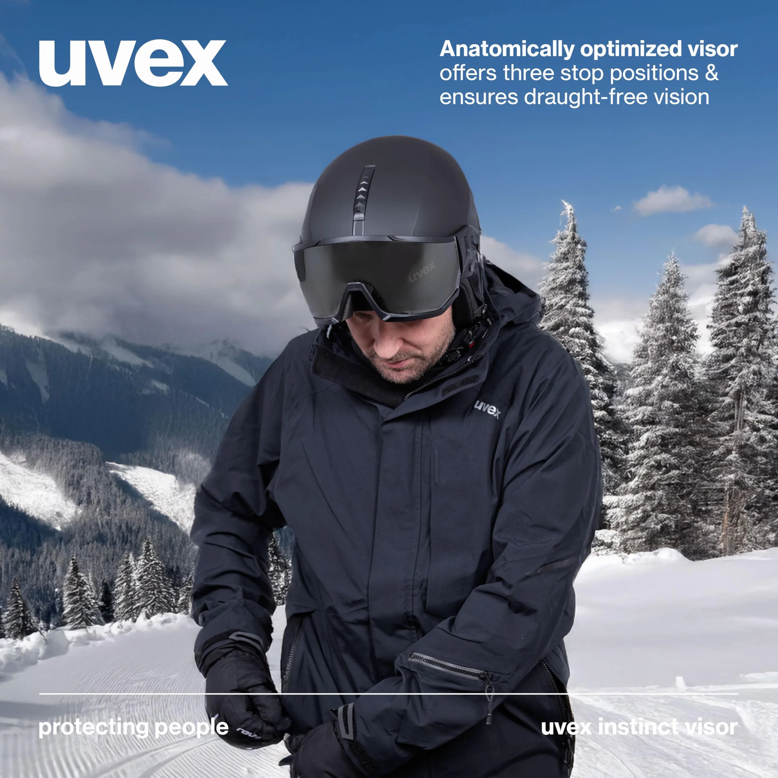 uvex instinct visor - Skihelm für Damen und Herren - mit Visier - individuelle Größenanpassung