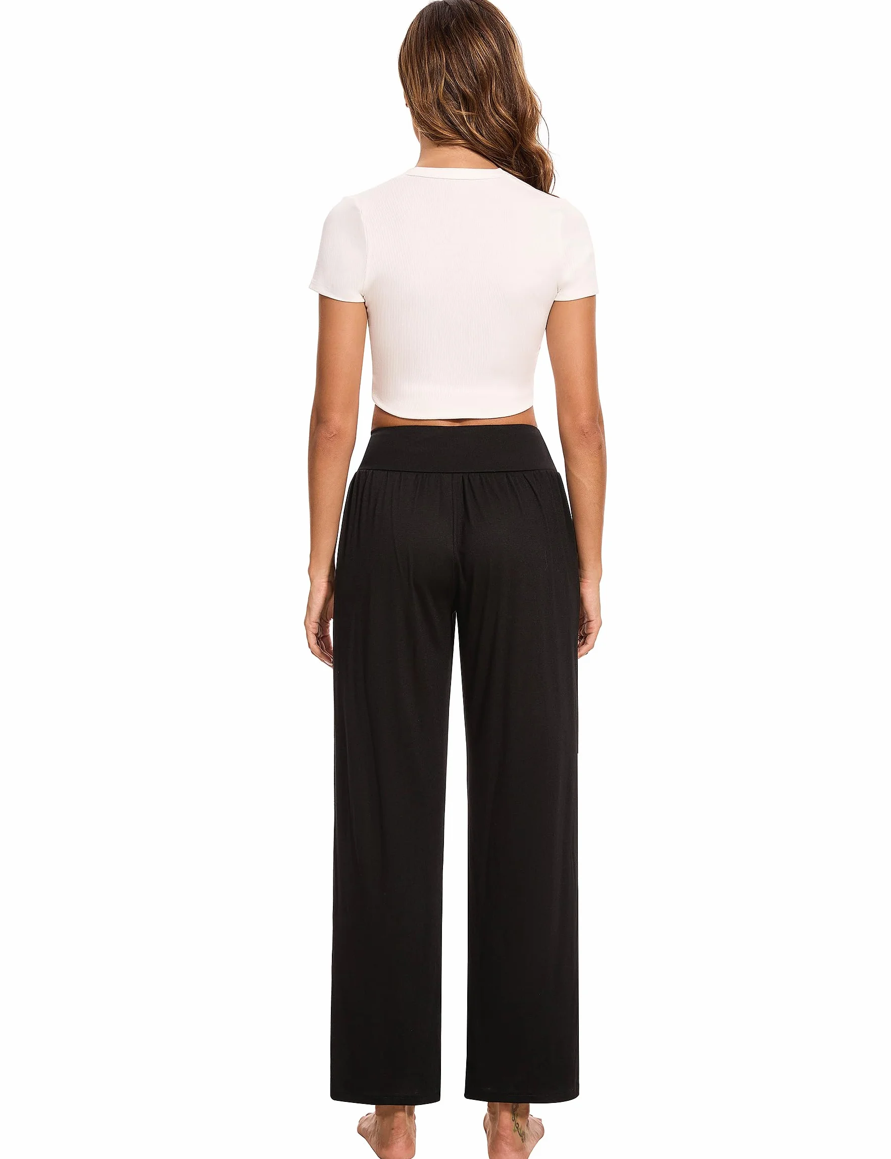 Marvmys Pantaloni Yoga Donna Pantaloni Casual Sudore Pilates Yoga in Cotone Donna Pantaloni Jogging Fitness Corsa Comodi Morbidi Eleganti S-3XL