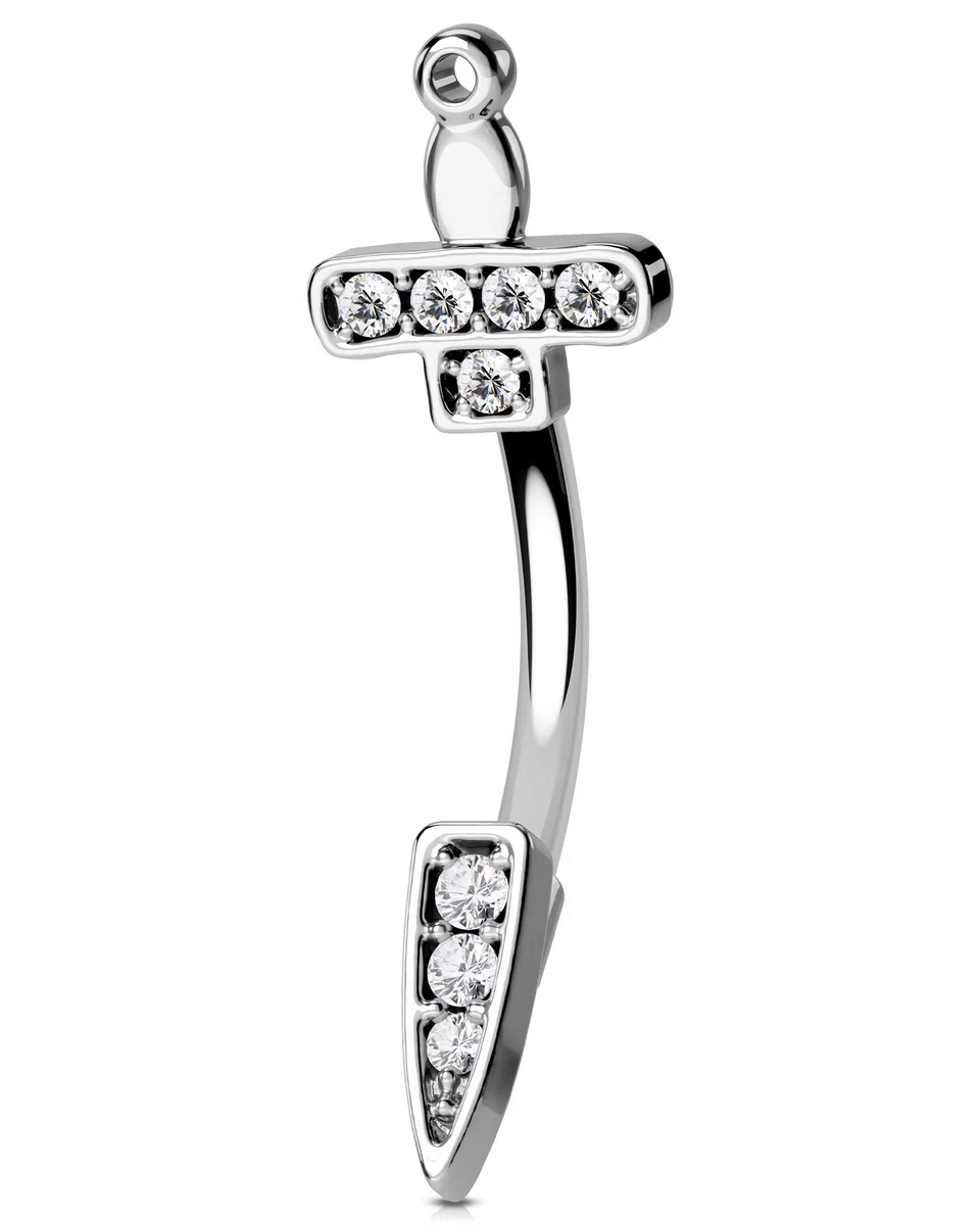 OUFER 16G Rook Piercing Gioielli Daith Helix Orecchino Cartilagine CZ Sopracciglio Verticale Labret Labbro Bar Conch Anello Argento Curvo 316L Acciaio Chirurgico Trago Donne Regalo