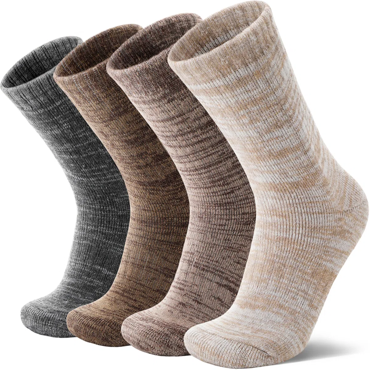 MOSEY KOSY 4 Paia Merino Wool Calze da Camminata Escursionismo Boot Termiche Extra Spesse Calde Inverno Comode Crew Morbide Imbottite Lavoro Donna Uomo