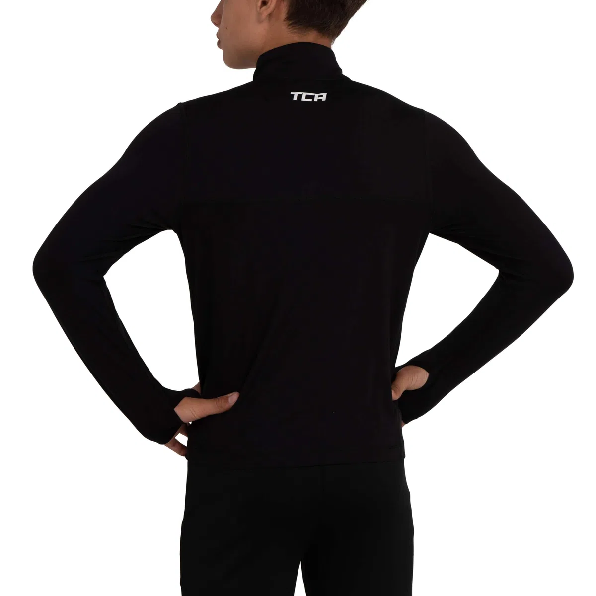 TCA Maglia Termica Bambino Fusion PRO - Maglia da Corsa con Maniche Lunghe e Zip - Tecnologia Quickdry