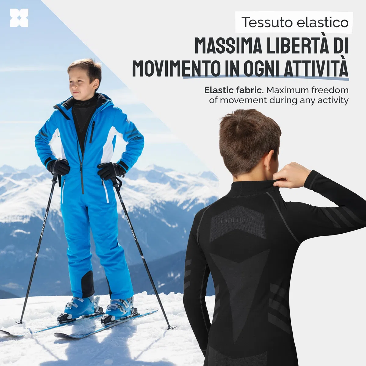 Ladeheid Completo Maglia e Calzamaglia Termiche Bambino e Bambina LAGI009