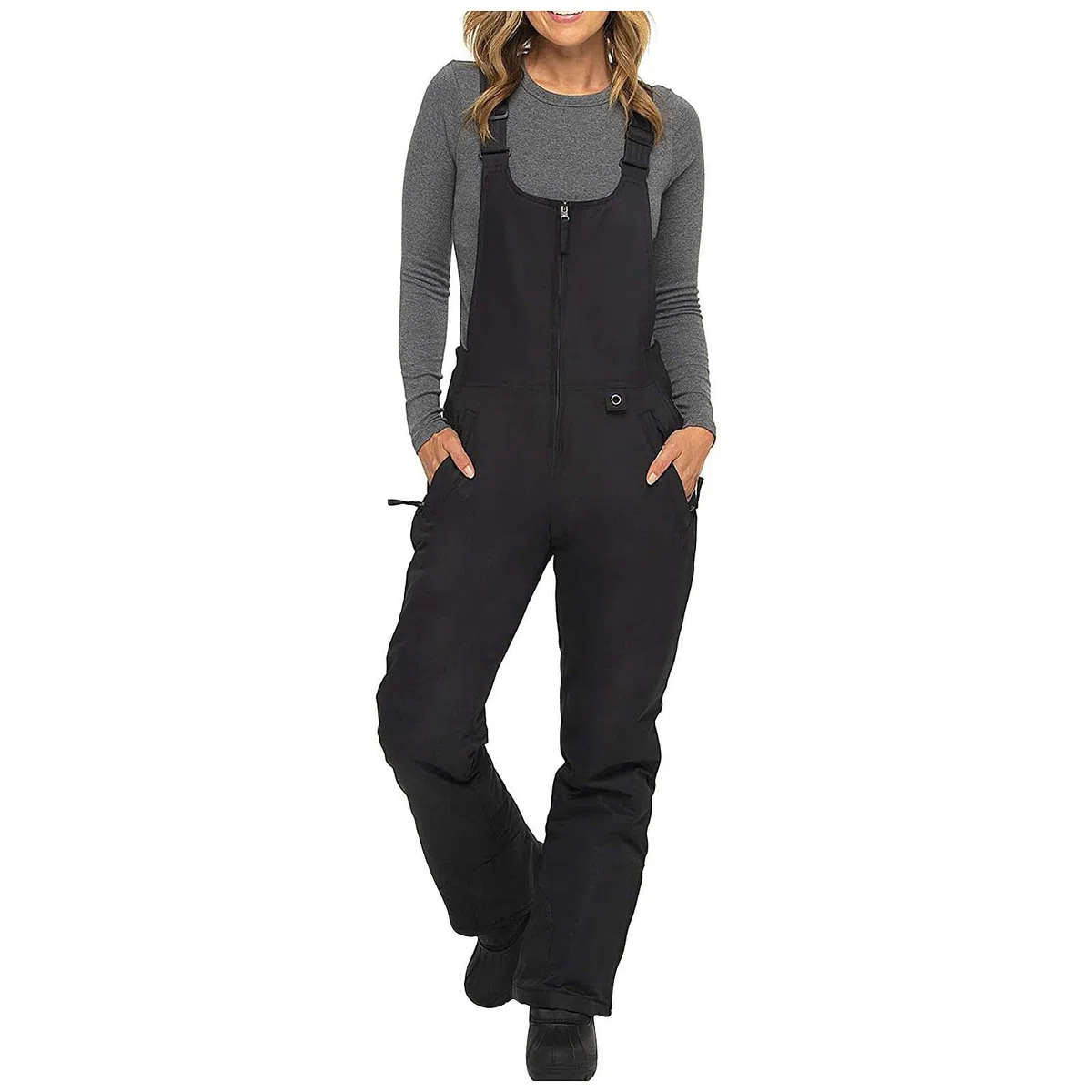 Sci Donna Pantaloni Termici Con Bretelle Regolabili, Salopette Neve Impermeabile Isolata, Invernali da Outdoor Arrampicata Escursionismo Caldo Softshell Con Tasche Multiple