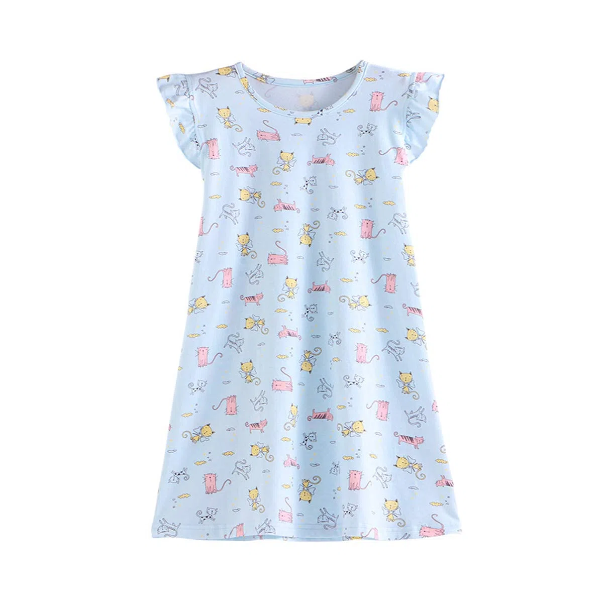 SAMGU Pigiama da Ragazza da Notte Estate Principessa Gonna per Ragazza Camicia da Notte Rosa con Volant 3-8 Anni