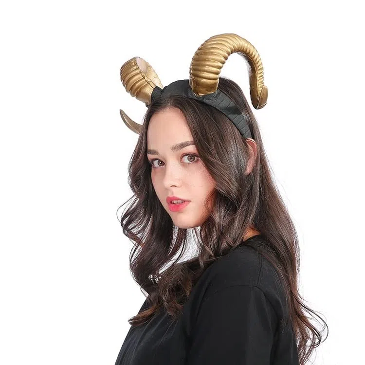 Cerchietto per capelli in corno di pecora gotico per Halloween, accessorio per cosplay, decorazione per feste, cosplay, copricapo
