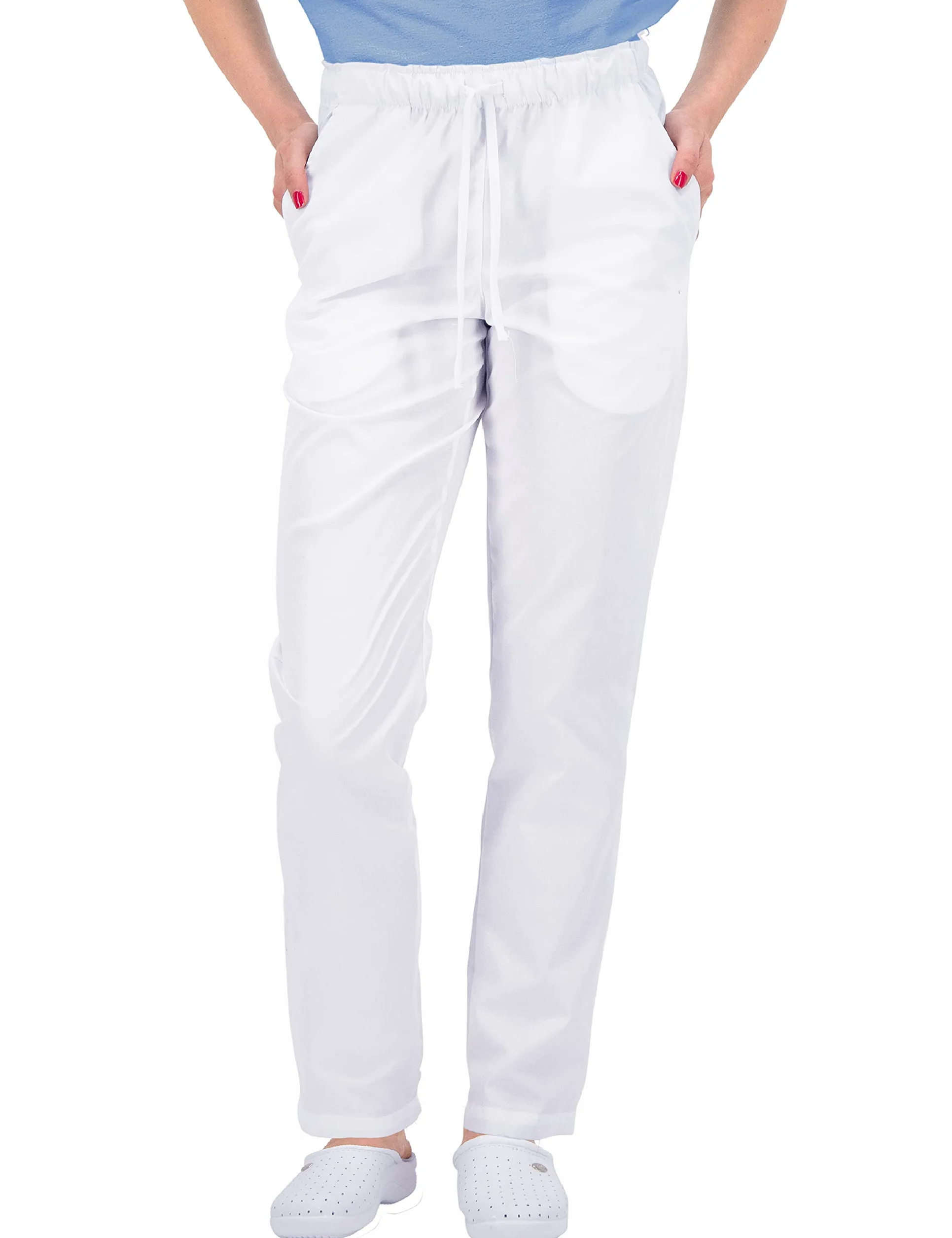B-well ALESSI Pantaloni Sanitari Unisex per Infermieri con Elastico in vita e 3 Tasche Posteriori - Divisa Medica