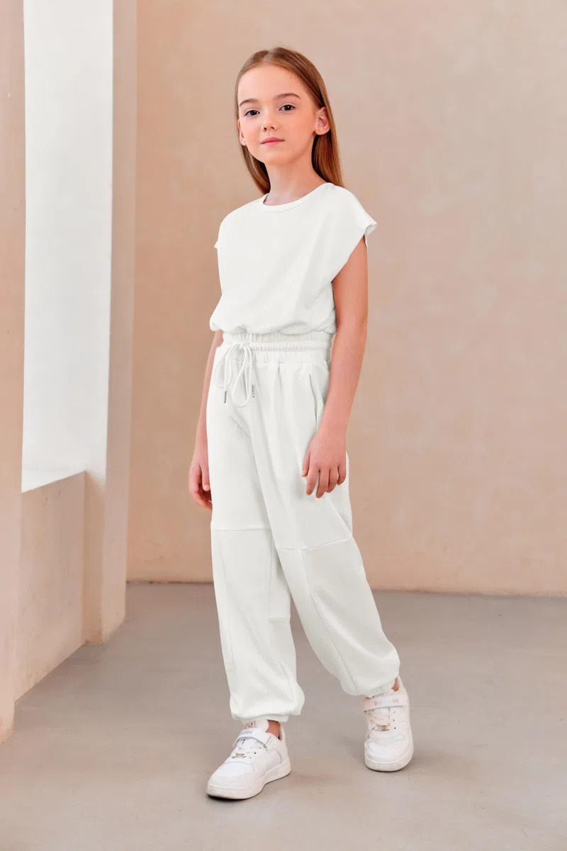 Haloumoning Tuta da bambina per bambini, alla moda, pantaloni lunghi, per ragazze, estive, a maniche corte, casual, per sport